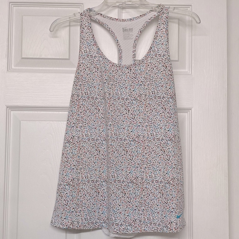 Nike Multi Color Racer Back Mesh Back Dri Fit Tank Top Sz M